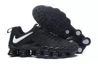 nike hommes shox tlx avenue synthetic leather black logo white